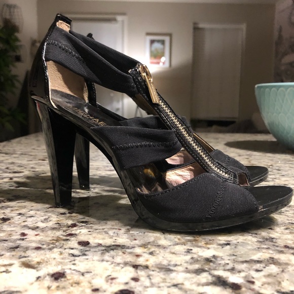 Michael Kors Shoes - Michael Kors Berkley T-Strap Zip-Up Heels